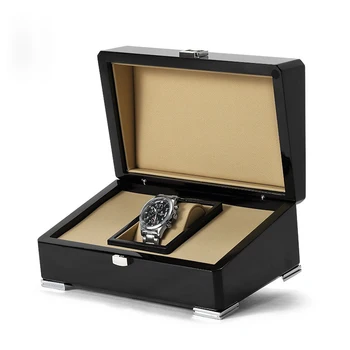 Модни висококачествена кутия за часовници от масивна дървесина, Механичен автоматичен часовник с Турбийоном, за опаковане на Подаръци с логото на поръчка, Дисплей за съхранение, Носене за часа