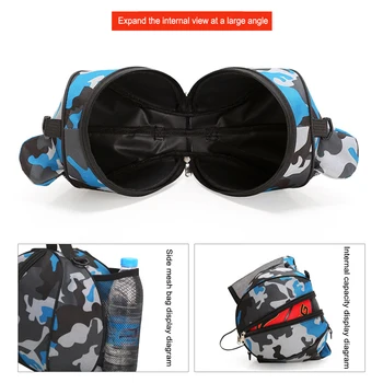 Баскетболно чанта с Кръгла форма, Преносима Оксфорд Волейбол чанта за съхранение, еластична, с цип, водоустойчив, моющаяся за спорт на открито