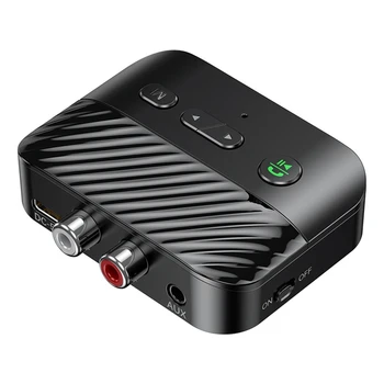 Bluetooth 5.3 Авто аудиоадаптер AUX Приемник, 3,5 мм Безжични хендсфри Музикален аудиоадаптер за автомобилни говорители и телевизори Здрав
