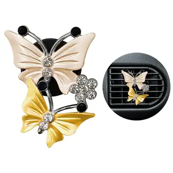 Двойна автомобилни ключалки за Ароматерапия с пеперуда, авто дифузер за парфюми, освежители за въздух с вентиляционным скоба, изискан автомобил
