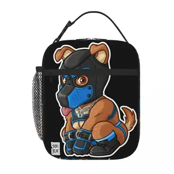 Игриво кученце - Чанта за обяд в синя маска, Термосумки за пикник, чанти за обяд за жени