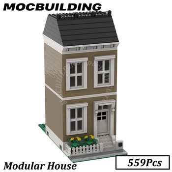 Модулна къща Градска Модел на Дома MOC Строителни блокове, Тухли играчки Строителен подарък за деца