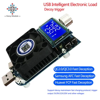 QC2.0 QC3.0 Електронен Тестер за натоварване на Батерията 25 W 35 W USB Type-C AFC FCP Спусъка Dc Измерване капацитет на Напрежение, Волтметър