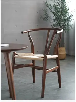 Y Стол от масивно Дърво, Нов китайски стол, Модерен изчистен Скандинавски маса за хранене, стол, Стол за почивка, Оплетка Стол, Стол с напречни дужками от бял дъб
