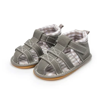 Летни обувки за малки момчета, парусиновые детски сандали в ретро стил, нескользящая мека гумена подметка, обувки за новородено, обувки за първите ходунков, бебешко кошче (безплатно)