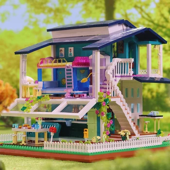 MOC Sunshine Villa Castle, Мини-diamond набор от градивни елементи, играчки за момичета, серия 
