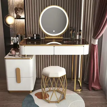 Осветление Led Огледала, Прибиращи Тоалетка За Грим Спалня Хол Тоалетка Домакински Мебели Tavolino Da Trucco