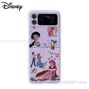 Калъф за Samsung Z-Flip3 Z-Flip4 Disney Aurora, Алис, Снежанка, Защитен калъф за екрана от падане с окачване