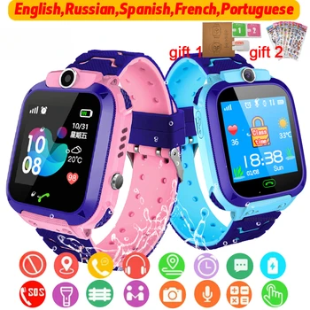 Детски смарт часовници Q12 SOS телефон Часовници Smartwatch Камера с вашата сим-карта Водоустойчив IP67 Детски подарък за IOS и Android