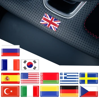 4 бр. 3D епоксидни стикери за интериора на колата, декоративни аксесоари за Германия, Великобритания, Канада, Швейцария, Испания, Чешката хартата