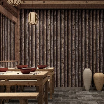 3D тапети с имитация на дърво, Стикер за стена с изображение на ствола на дървото, кафе-бар, Ресторант, Тапети тапети