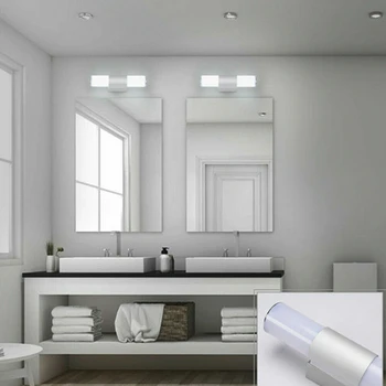 Съвременно минималистичное Огледало С Осветление За Спалня Акрилни Грим В закрито Led Тоалетка, с монтиран на стената лампа за Тоалетна Огледален Шкаф
